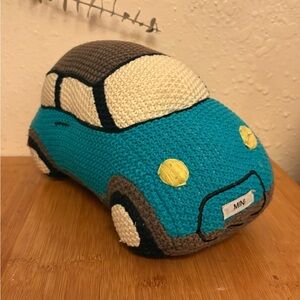 10" MINI COOPER Knitted Car Plush Stuffed Toy blue BMW Promo Gift Crochet